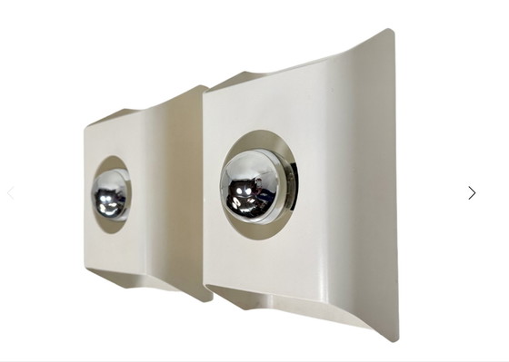 Image 1 of Ensemble : Lampe murale de l'ère spatiale allemande du Mid Century par Klaus Hempel pour Kaiser Leuchten, années 1960