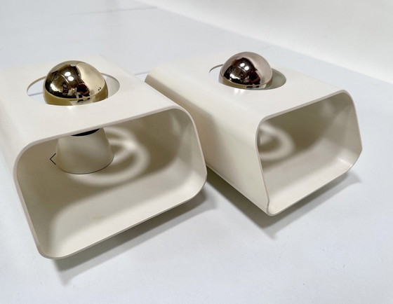 Image 1 of Ensemble : Lampe murale de l'ère spatiale allemande du Mid Century par Klaus Hempel pour Kaiser Leuchten, années 1960