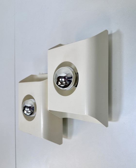 Image 1 of Ensemble : Lampe murale de l'ère spatiale allemande du Mid Century par Klaus Hempel pour Kaiser Leuchten, années 1960