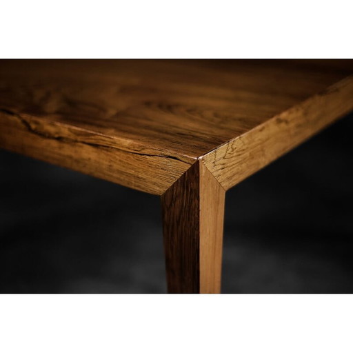 Table basse vintage scandinave en bois de rose par Severin Hansen pour Haslev Møbelfabrik, 1960s