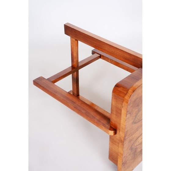 Image 1 of Table d'appoint Art déco vintage en noyer, années 1930