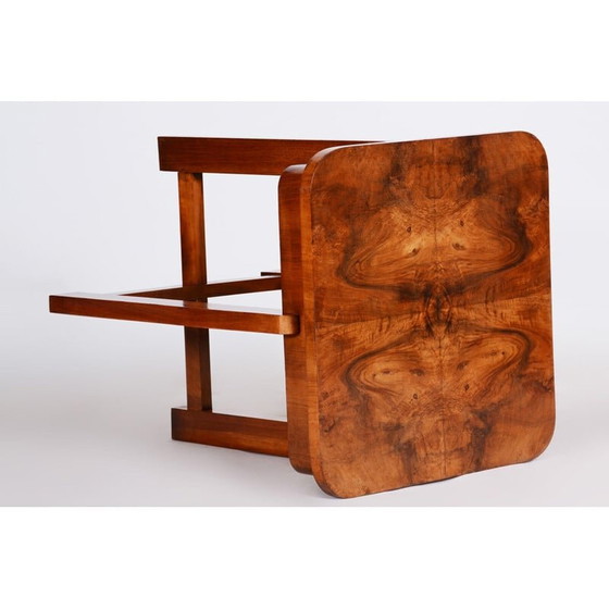 Image 1 of Table d'appoint Art déco vintage en noyer, années 1930