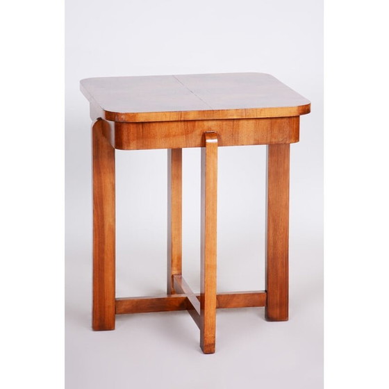 Image 1 of Table d'appoint Art déco vintage en noyer, années 1930