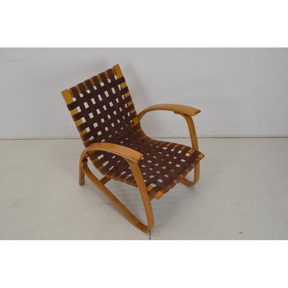 Image 1 of Fauteuil vintage en hêtre par Jan Vaněk, Tchécoslovaquie années 1930