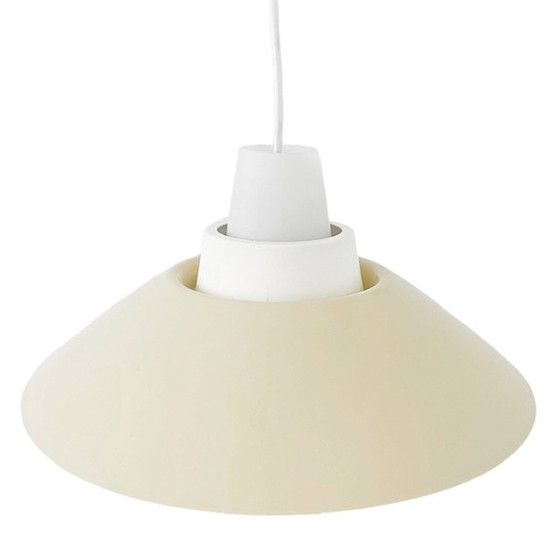 Image 1 of Lampe suspendue vintage 1960s métal opaline Louis Kalff style retro