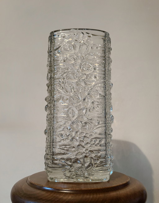 Vase Verre Pressé Peceny Années 70