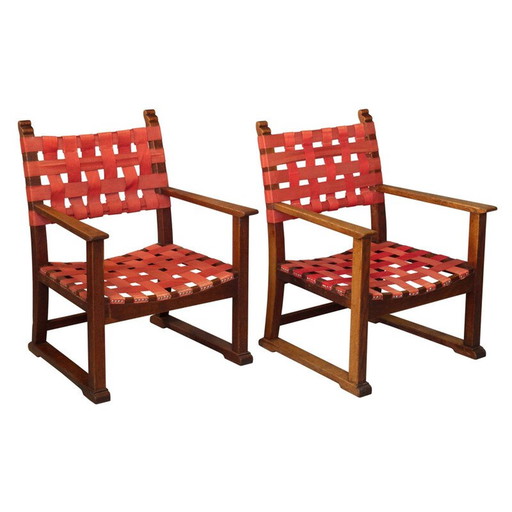 Paire de fauteuils de cheminée vintage par Adolf Loos et Heinrich Kulka Vienne 1930