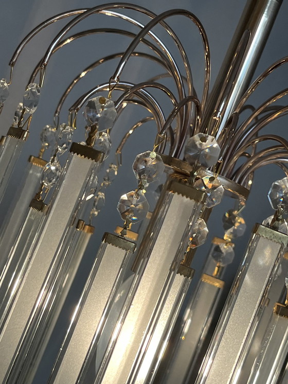 Image 1 of Ensemble de 5 panneaux en verre Lampes pendantes Vintage Murano