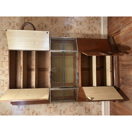 Image 1 of Vitrine Vintage Art Déco avec placard au-dessus et au-dessous
