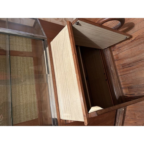 Image 1 of Vitrine Vintage Art Déco avec placard au-dessus et au-dessous