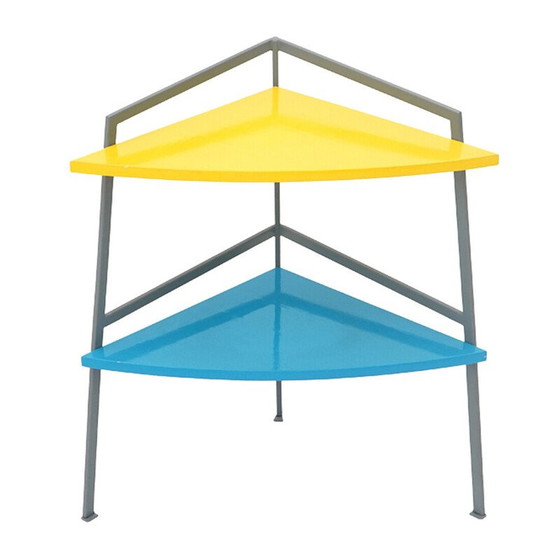 Image 1 of Meuble d'angle vintage à 2 étagères, postmoderne, 1980