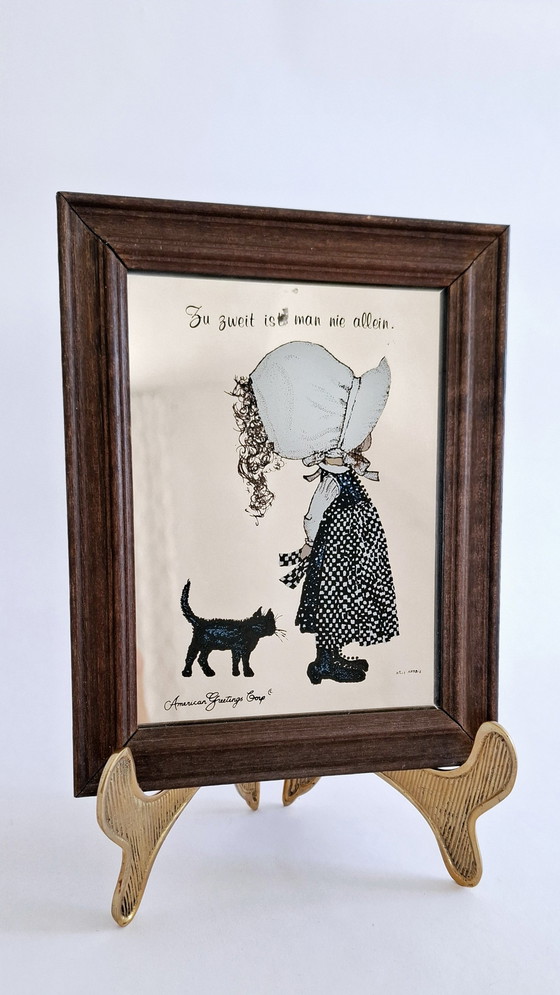 Image 1 of Petit miroir vintage avec cadre en bois