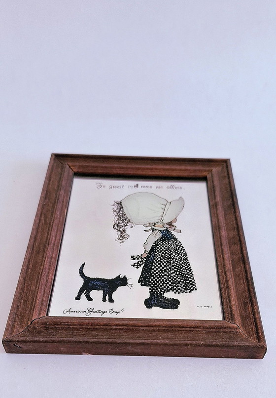 Image 1 of Petit miroir vintage avec cadre en bois