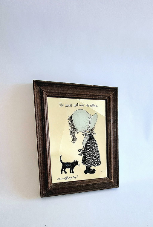 Petit miroir vintage avec cadre en bois