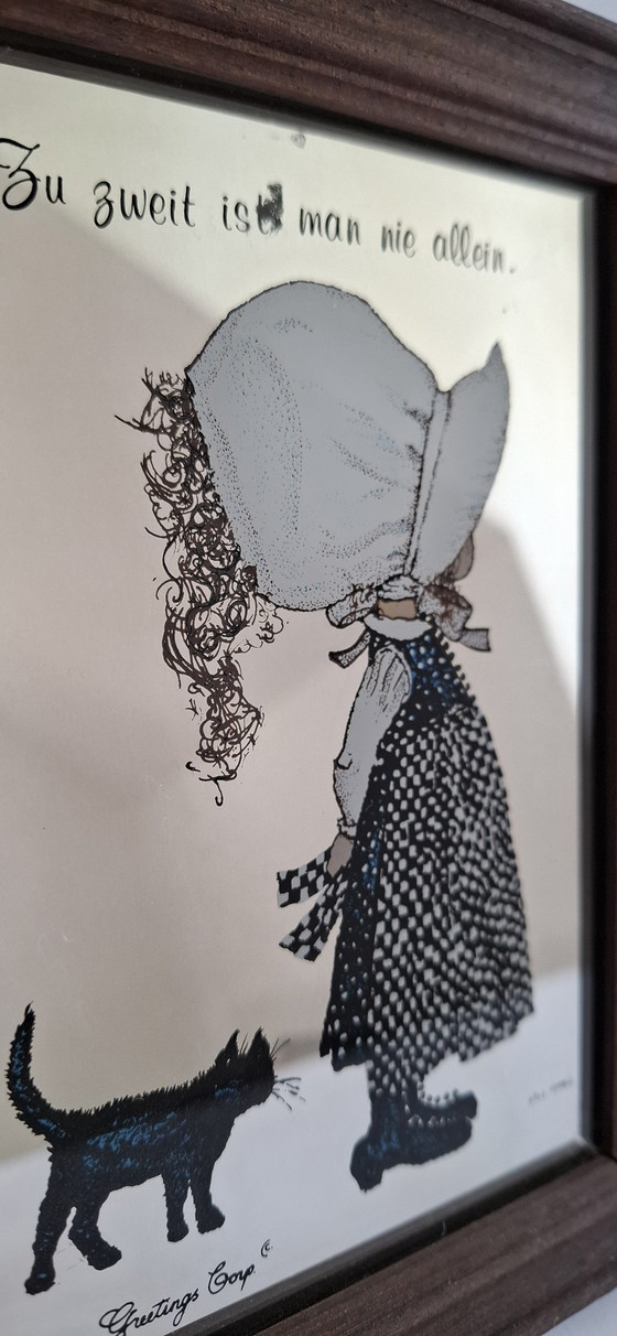 Image 1 of Petit miroir vintage avec cadre en bois