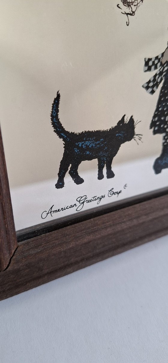 Image 1 of Petit miroir vintage avec cadre en bois