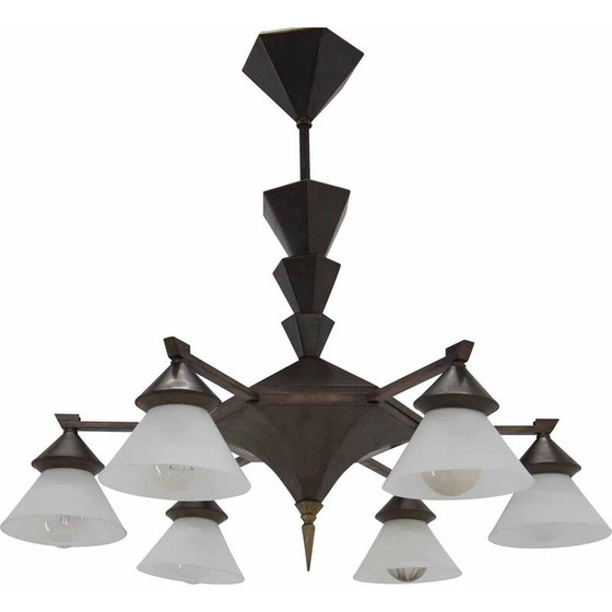 Image 1 of Lustre cubiste vintage de Franta Anyz, années 1920