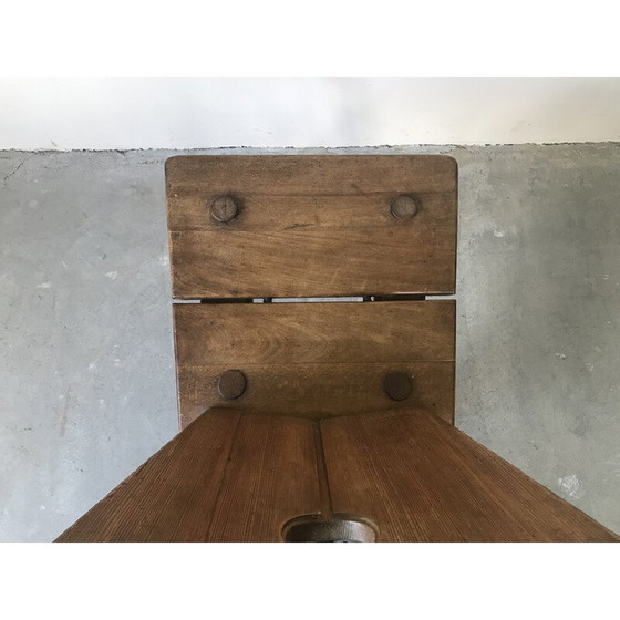 Image 1 of Ensemble de 6 chaises vintage en bois massif, 1950