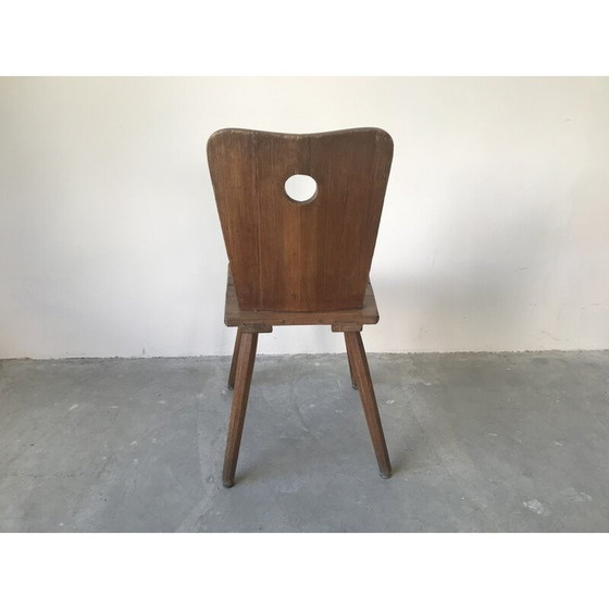 Image 1 of Ensemble de 6 chaises vintage en bois massif, 1950