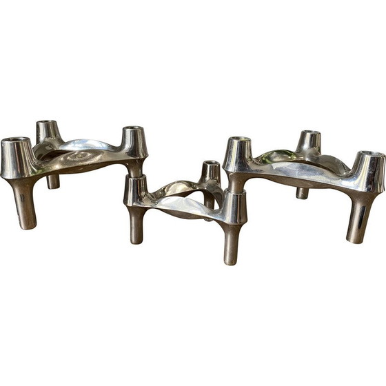 Image 1 of Ensemble de 3 bougeoirs modulaires vintage par Bmf Nagel, 1970