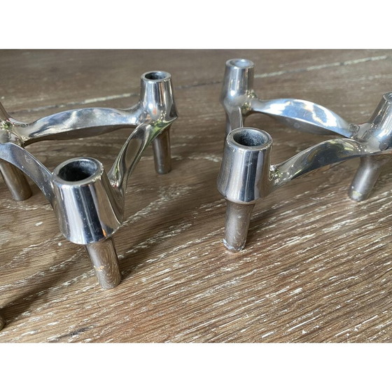 Image 1 of Ensemble de 3 bougeoirs modulaires vintage par Bmf Nagel, 1970