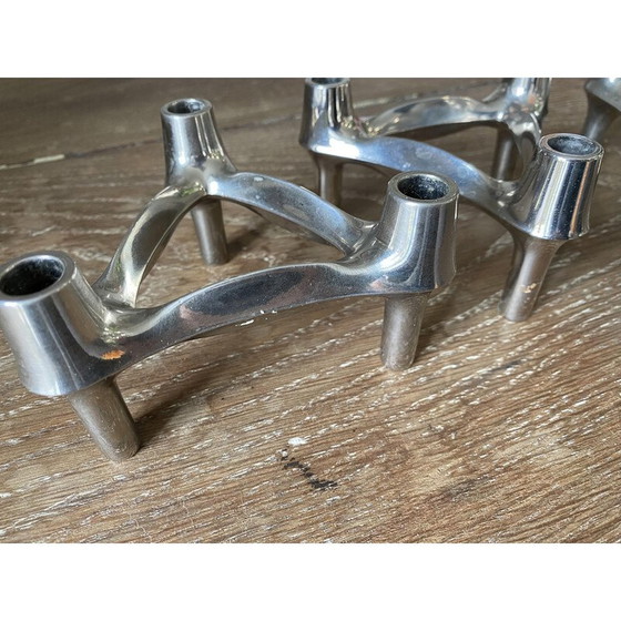 Image 1 of Ensemble de 3 bougeoirs modulaires vintage par Bmf Nagel, 1970
