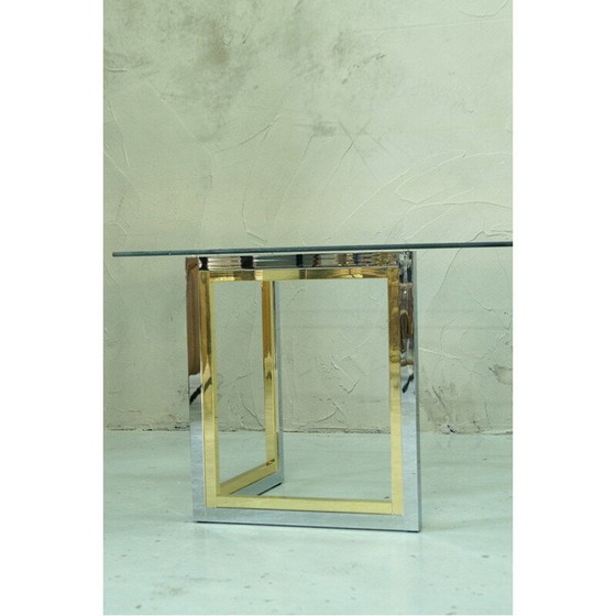 Image 1 of Table basse vintage en laiton et chrome, 1970