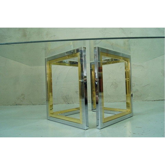 Image 1 of Table basse vintage en laiton et chrome, 1970