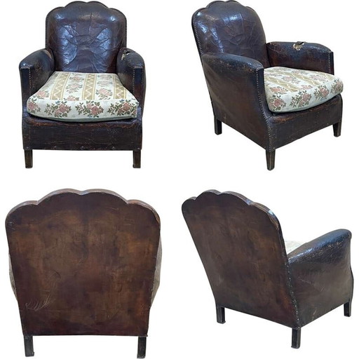 Fauteuil club vintage Art déco, 1930