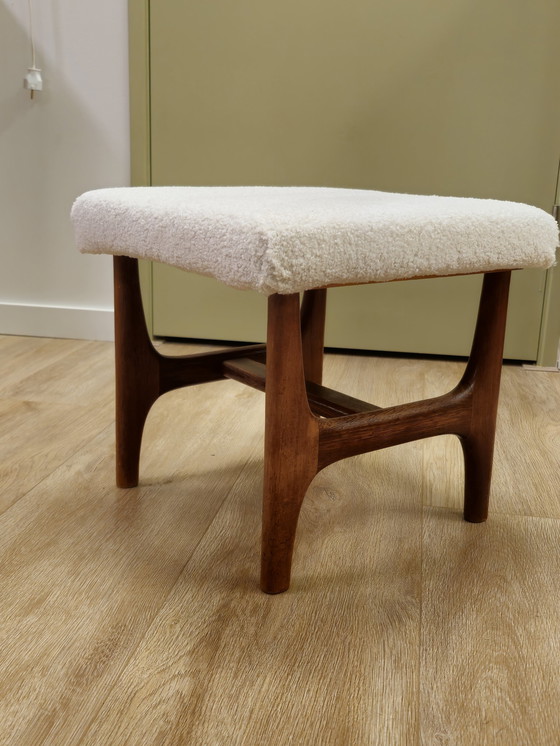 Image 1 of Vintage Danish Teak Footstool Bench Hocker Footstool Stool Teddy Teak