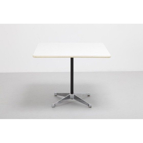 Image 1 of Table blanche vintage Herman Miller en aluminium et formica 1970