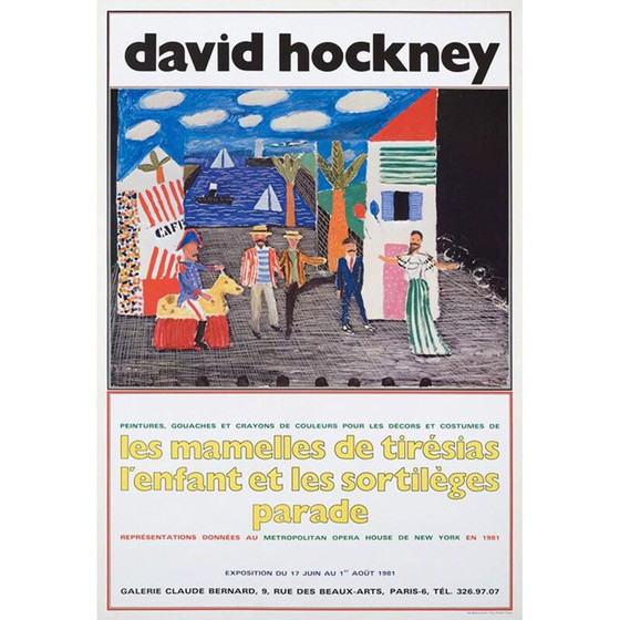 Image 1 of Affiche vintage de David Hockney, 1981
