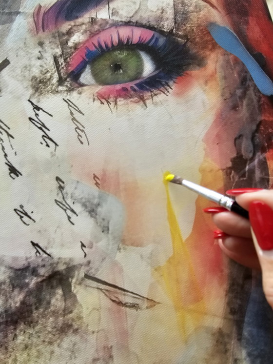 Image 1 of 1 Œuvre exclusive. Réflexion personnelle sur toile