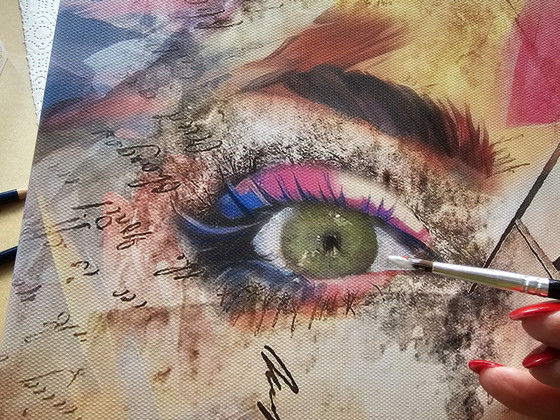 Image 1 of 1 Œuvre exclusive. Réflexion personnelle sur toile