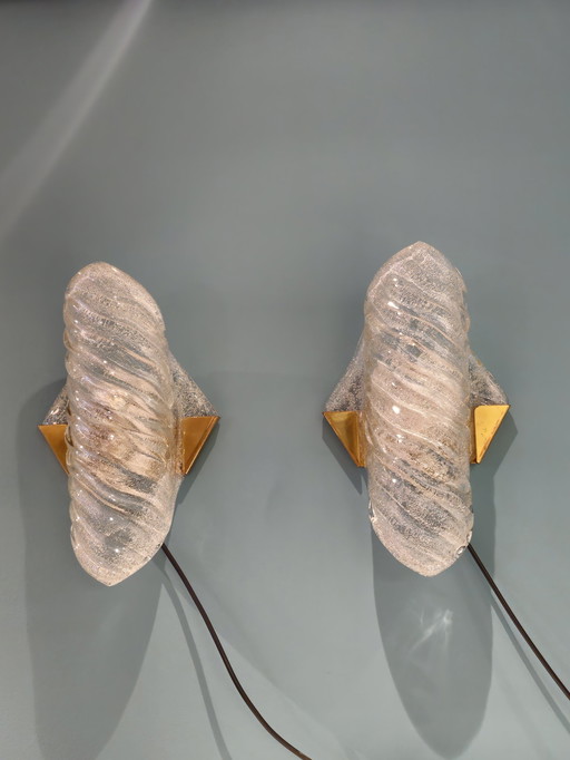 Applique Vintage Hillebrand Applique Verre Laiton