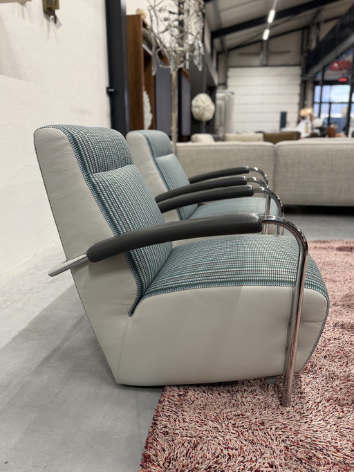 2 Leolux Scylla Armchair High Belluno Fabric