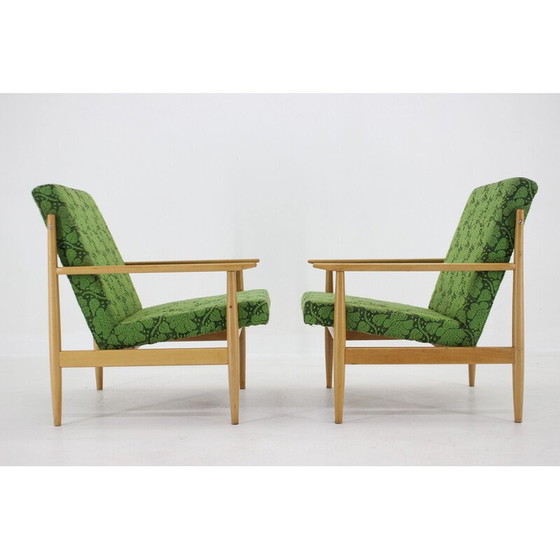 Image 1 of Paire de fauteuils vintage en bois de hêtre avec rembourrage par Ton ,Tchécoslovaquie 1960s