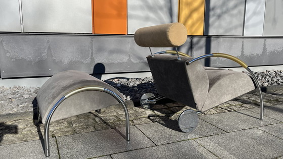 Image 1 of Cor - Design - Fauteuil Cycle Avec Tabouret Alcanthara Gris-Beige