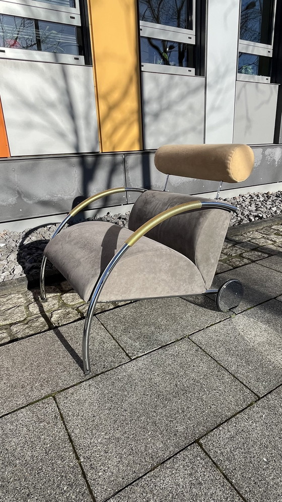 Image 1 of Cor - Design - Fauteuil Cycle Avec Tabouret Alcanthara Gris-Beige