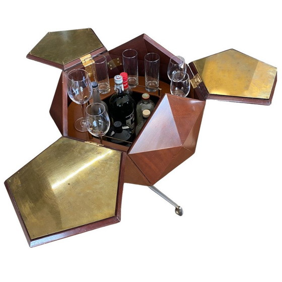 Image 1 of Meuble de bar vintage sur roulettes par Vuillermoz, France années 1960