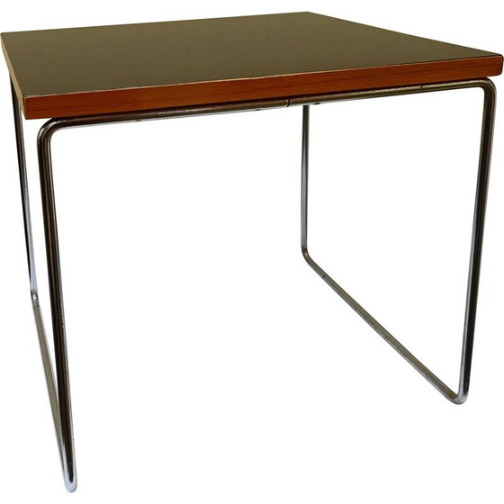 Image 1 of Table vintage en formica noir et métal par Pierre Guariche pour Steiner, 1950