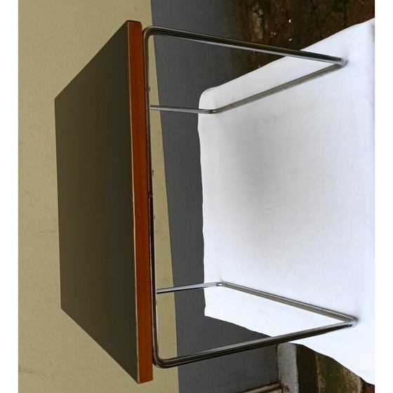 Image 1 of Table vintage en formica noir et métal par Pierre Guariche pour Steiner, 1950