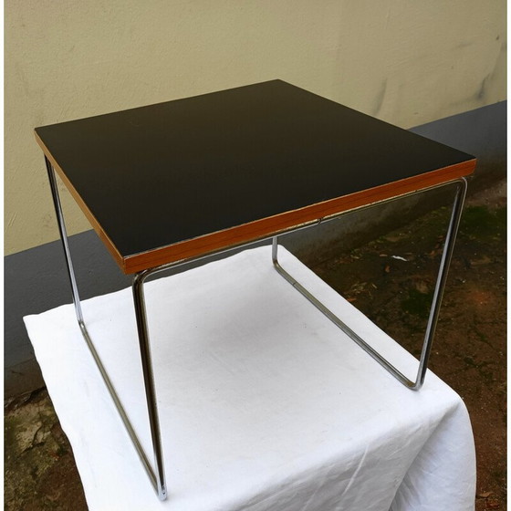 Image 1 of Table vintage en formica noir et métal par Pierre Guariche pour Steiner, 1950