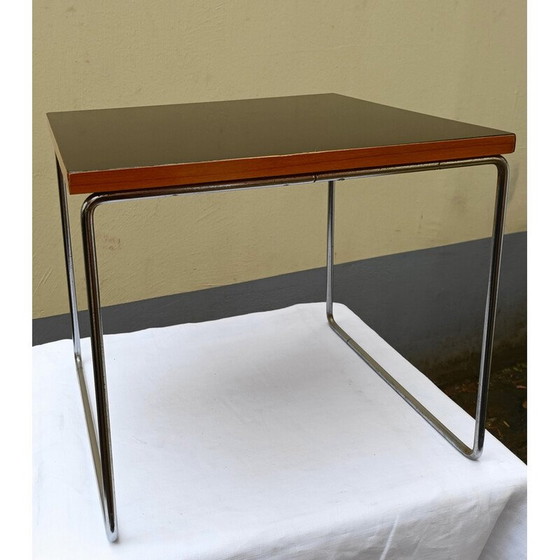 Image 1 of Table vintage en formica noir et métal par Pierre Guariche pour Steiner, 1950