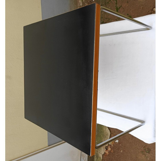 Image 1 of Table vintage en formica noir et métal par Pierre Guariche pour Steiner, 1950