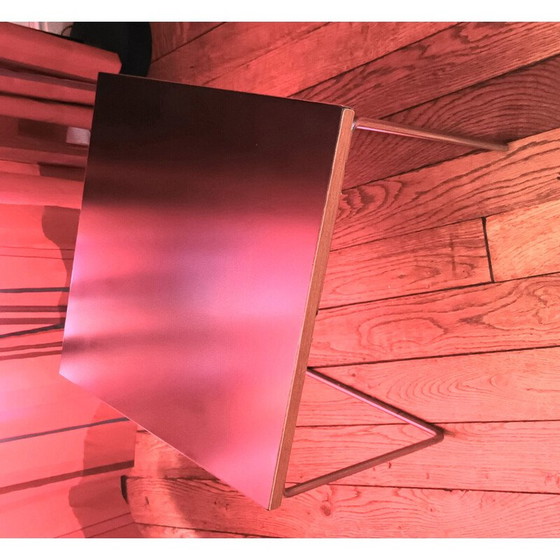 Image 1 of Table vintage en formica noir et métal par Pierre Guariche pour Steiner, 1950
