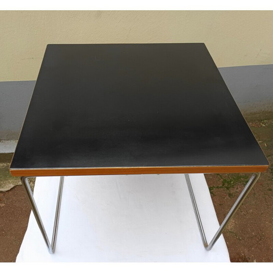 Image 1 of Table vintage en formica noir et métal par Pierre Guariche pour Steiner, 1950
