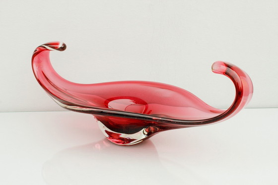 Image 1 of Grand bol en verre de Murano, rose, années 1960