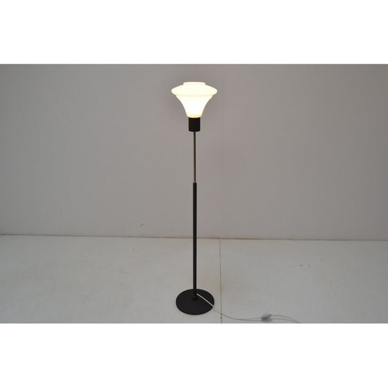 Image 1 of Lampadaire vintage en verre au lait par Kamenicky Senov, Tchécoslovaquie 1960