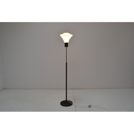 Image 1 of Lampadaire vintage en verre au lait par Kamenicky Senov, Tchécoslovaquie 1960